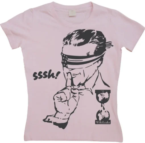 USA Goes Sssh! Wikileaks Girly T-shirt