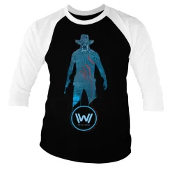 Westworld - Blue Circuit Cowboy Baseball 3/4 Sleeve Tee