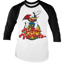 Woody Woodpecker Washed Japanese Logo Baseball Long Sleeve Tee