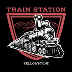 Yellowstone Train Station Sticker