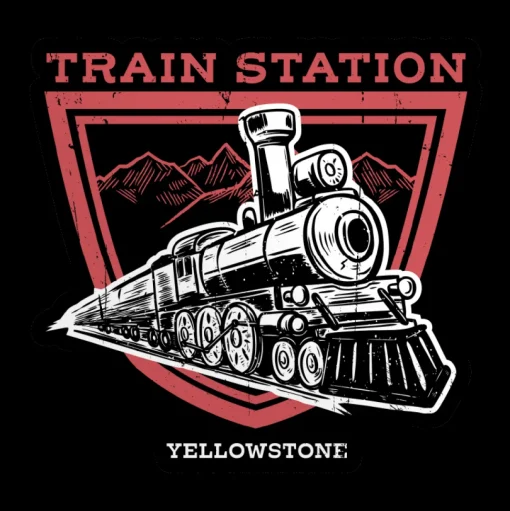 Yellowstone Train Station Sticker