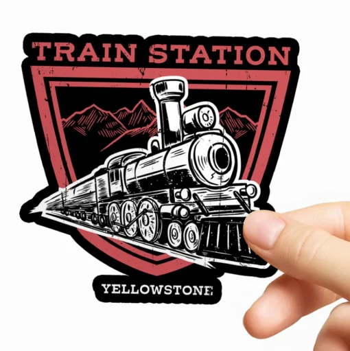 Yellowstone Train Station Sticker